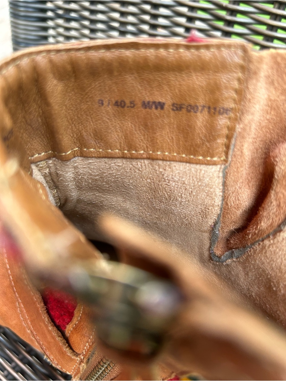 Sofft Tan Leather Bohi Boots with Aztec Woven Shaft adjustable sides side zipp - Picture 9 of 10